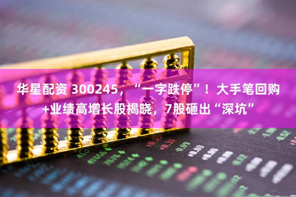 华星配资 300245，“一字跌停”！大手笔回购+业绩高增长股揭晓，7股砸出“深坑”